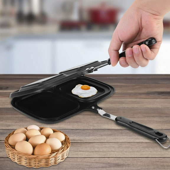 Rupoun Cast Aluminum Breakfast Double Sided Non-Stick Frying Pan Griddle Kitchen Cooking Tool, 10.6 inches / 26.8 cm
