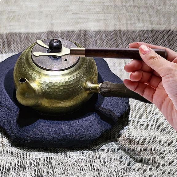 Rupoun Cast Iron Head Tea Pot Clip Fork with Wooden Handle Heat Insulation Serving Tool (6.3 inches / 16 cm)
