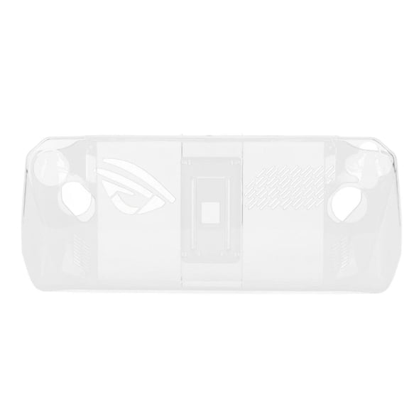 Rupoun Clear Case for ROG Ally Handheld 2023 Edition, Shockproof TPU Protective Cover with Bracket, Anti-Slip Gaming Console Grip Accessories (11.4 inches / 29 cm)
