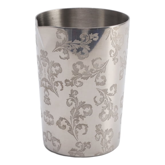 Rupoun Cocktail Mixing Glass 304 Stainless Steel Engraved Bartending Pitcher Shatterproof Drinkware Set, Silver