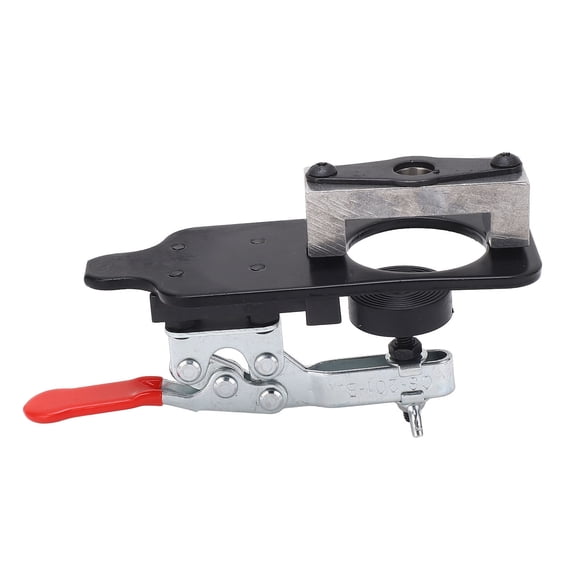 Rupoun Concealed Door Hinge Jig 35mm Aluminum Alloy Adjustable Double Cleat Hole Drilling Tool Set for Woodworking Cabinet Installation Includes Hex Wrench Limit Ring & Drill Bits (1.38 lbs / 626 g)
