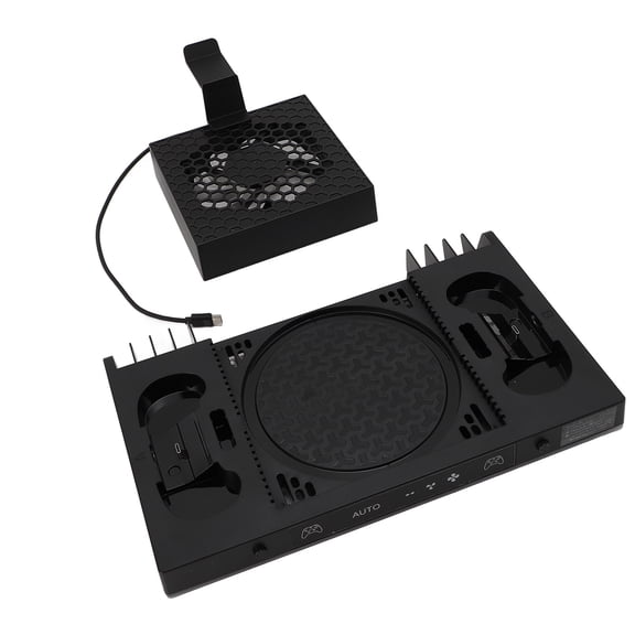 Rupoun Console Cooling Stand Dual Controller Charging Dock RGB Console Cooling Station with Top Cooler Headset Holder Disc Slot for Xbox Series X