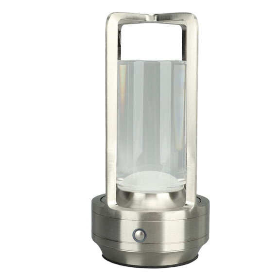 Rupoun Cordless Table Lamp 3 Colors Stepless Dimming LED Touch Lamp Bedside Nightstand Light Silver
