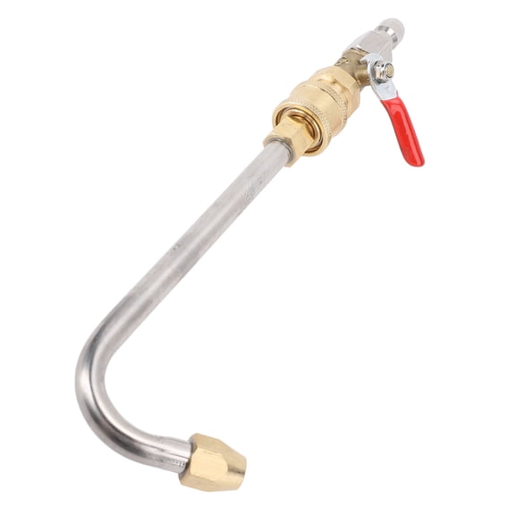 Rupoun Curved Pressure Washer Extension Wand with Ball Valve 1/4 Inch Connector Power Washer Gutter Cleaner Attachment Rod 90 Degree Angle 24.1 in / 61.2 cm