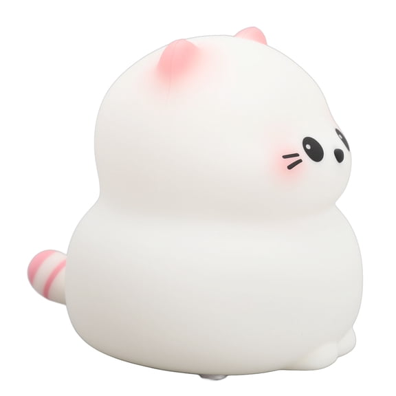 Rupoun Cute Cat Night Light USB Rechargeable Silicone Nursery Light, 3 Brightness Levels Tap Control Bedside Lamp for Kids Room