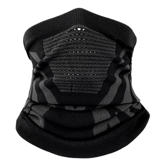 Rupoun Cycle Face Cover Neck Gaiter Breathable Stretchable Moisture-Wicking Warm Windproof Sun Block Balaclava for Hiking Climbing Running Black and Grey (15.0 inches / 38 cm)