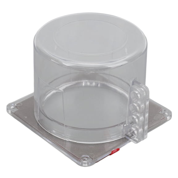 Rupoun D60-2 Emergency Stop Button Cover Lockout, Transparent Visual Plastic Switch Protection Device for Breakdown Maintenance, 1 Count