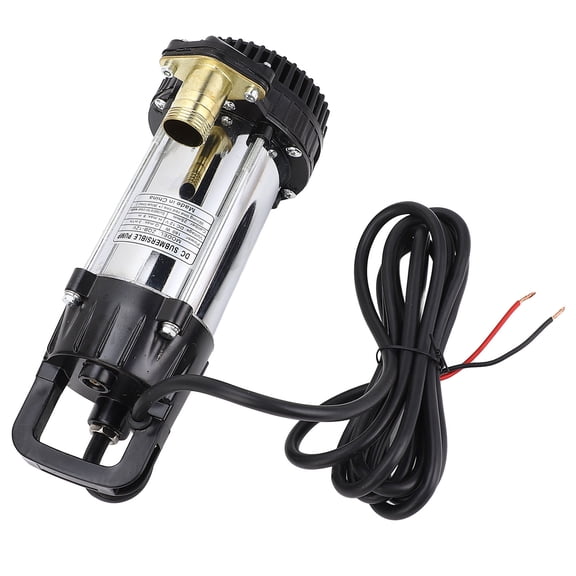 Rupoun DC 12V 180W Submersible Water Transfer Pump, 3m/h 8m Lift Brushless Copper Motor, 1-inch Outlet, for Pool Drain Aquarium Ranch Farm, Black/Silver