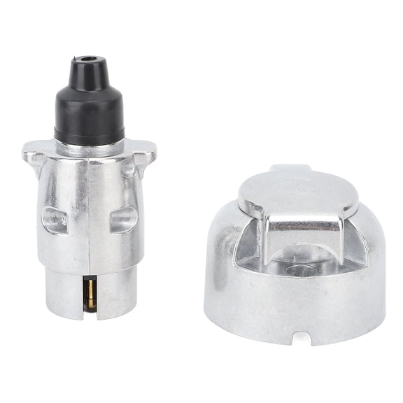 Rupoun DC12V 7 Pin Trailer Plug Socket Set Aluminum Alloy Lightweight Sturdy Adapter for Cars RVs