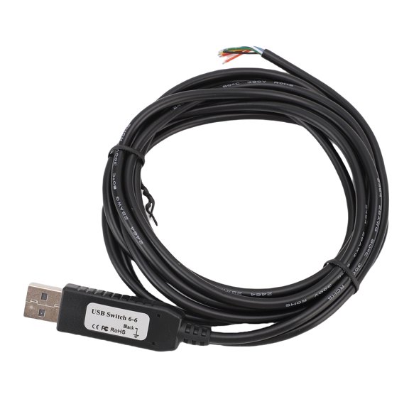 Rupoun DIY Switch Line USB Switch Cable Support Customizable Keyboard Mouse Shortcuts Medical Equipment 6.56ft / 2m Black