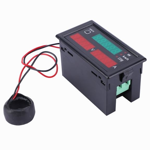 Rupoun DL69-2047 5-In-1 Digital Multi Function Energy Meter, AC Voltmeter and Ammeter, Power Factor Tester (80-300V, 100A, 3.54 inches / 9 cm)