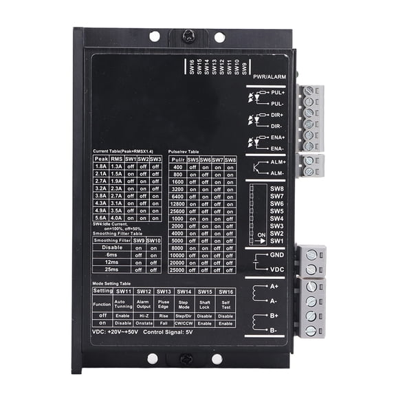 Rupoun DM556S Digital Stepper Motor Driver CNC Microstep Controller 20-50VDC for 42-57-86 Motors