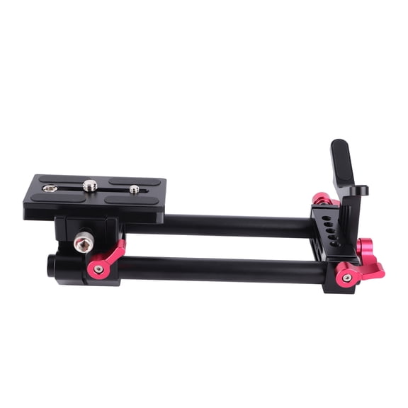 Rupoun DSLR Camera Rail Riser Rig System Quick Release Base Kit Mount Clamp 15mm (0.59 in) Dual Rod Universal Support for Tripod