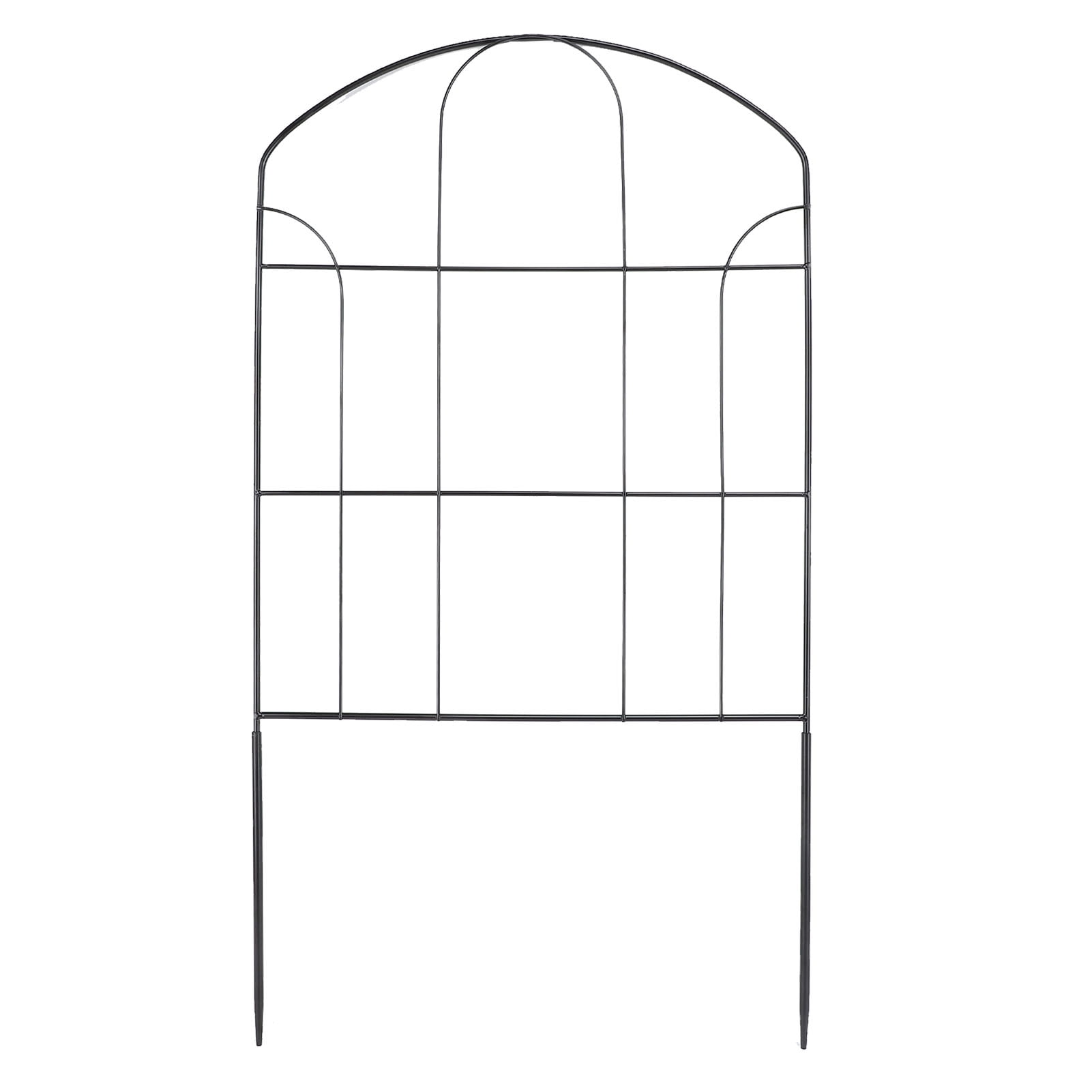 Rupoun Decorative Garden Fence Arched Border Iron Metal Wire Panel Dog Animal Rabbits Barrier Ground Stakes for Flower Bed Edging Outdoors (17.3 inches / 44 cm)