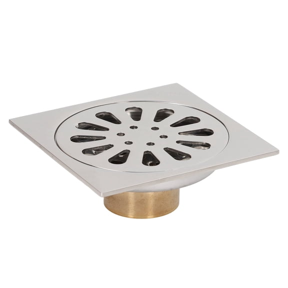 Rupoun Deodorant Floor Drain Electroplating Copper Stainless Steel Insect Prevention Fast Drainage for Bathroom Washing Machine Shower Kitchen Square Drain 3.94 inches / 10 cm