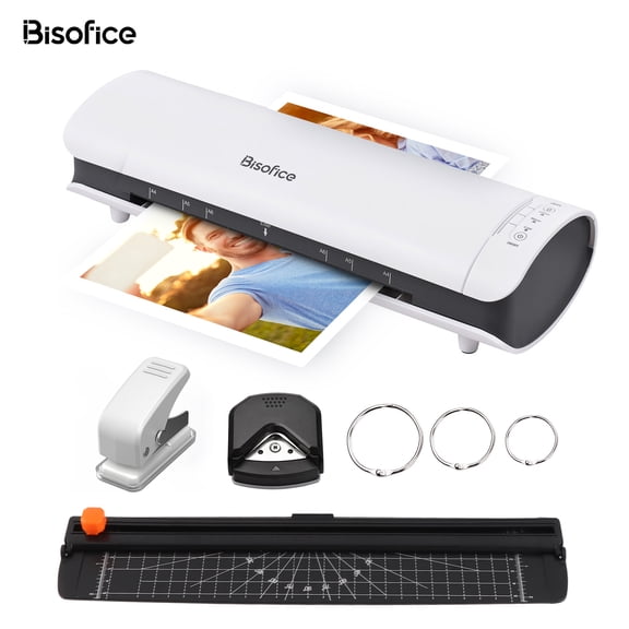 Rupoun Desktop Laminator Machine Set A4 Size 6-IN-1 Multifunctional Hot and Cold Lamination 2 Roller System 9 inches / 22.86 cm Max Width