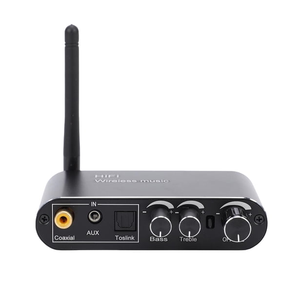 Rupoun Digital to Analog Converter with Bluetooth 5.1 Receiver Optical Coaxial USB Inputs to AUX Output Digital Sound Converter for Home Stereo System, Black (6.69 inches / 17 cm)