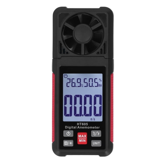 Rupoun Digital Anemometer 5 Blades Small Resistance Fast Accurate Measurement Air Flow Wind Speed Tester with Backlit