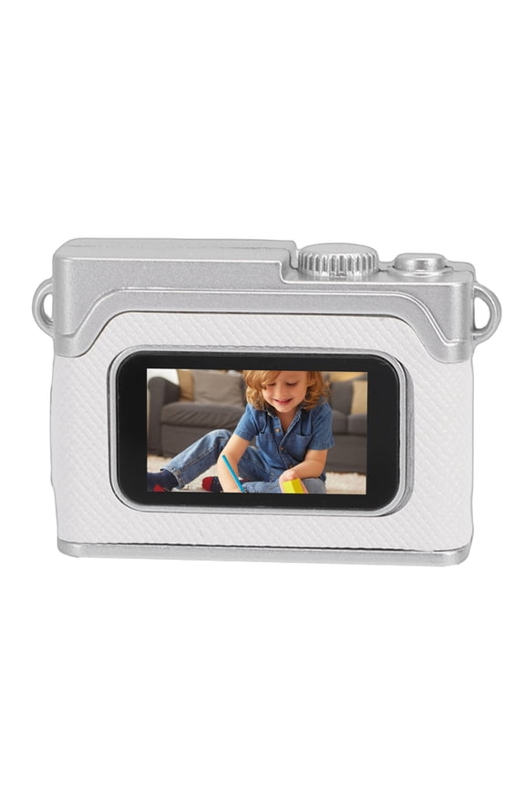 Digital Keychain Camera Retro 1080P FHD 0.96 Inch Screen Tiny Pocket Video Recorder with 32GB Memory Card Support OTG for Travel Learning White (1.89 in / 48 mm)