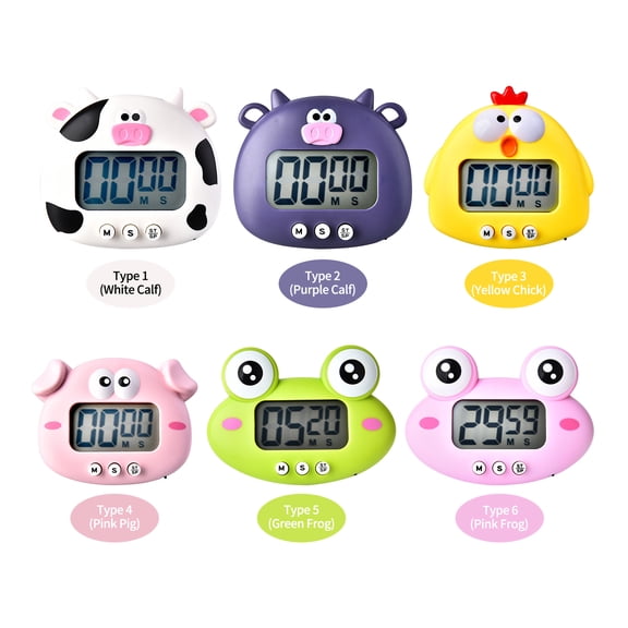 Rupoun Digital Kitchen Timer Cute Green Frog Big Screen Magnet Loud Alarm Countdown Stop Watch for Kids Study Cooking Baking (5.9 x 3.93 x 0.78 inches / 15.0 x 10.0 x 2.0 cm)