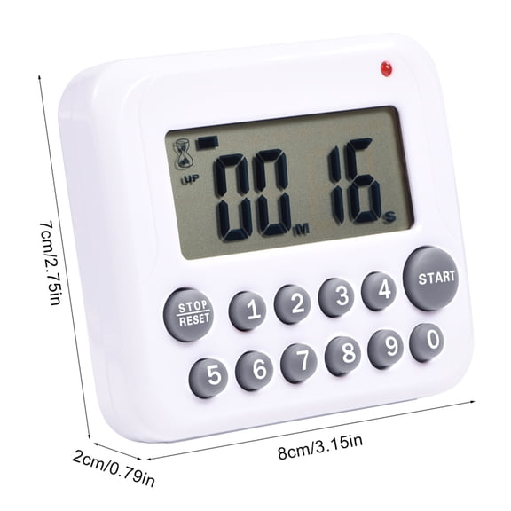 Rupoun Digital Kitchen Timer Large LCD Display Magnetic Backing Loud Alarm for Cooking Homework Exercise Classroom Activities Grey 3.15 x 2.75 x 0.79 inches / 8 x 7 x 2 cm