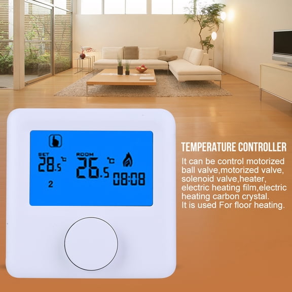 Rupoun Digital LCD RF Wireless Heating Thermostat Temperature Controller for Electric Heating System, 3.94 inches / 10 cm
