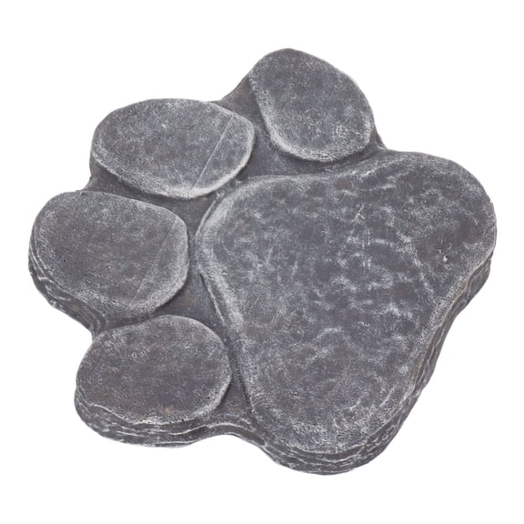 Rupoun Dog Pawprint Memorial Stone DIY Lettering Dog Grave Marker Pet Monument for Outdoor Lawn Patio Rock Grey, 6.1x6.9 in / 15.5x17.5 cm