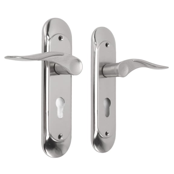 Rupoun Door Interior Lever Passage Handle with Lock Easy Install Stainless Steel Door Handle for Bedroom Bathroom Closet Home