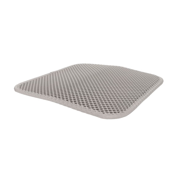 Rupoun Double Layer EVA Cat Litter Trapping Mat, Waterproof Base, Prevent Slip, Gray (11.81x11.81 inches / 30x30 cm)