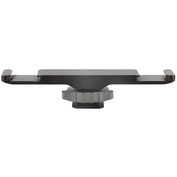 Rupoun Dual Bracket Cold Shoe Mount Extension Bar for LED Video Light Microphone Live Streaming, 4.3 inches / 11 cm