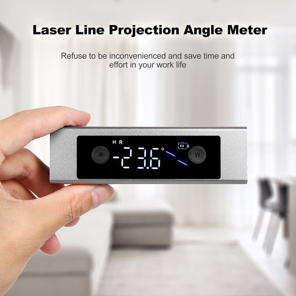 Rupoun Dual Laser Digital Angle Finder Inclinometer Rechargable Level Handheld Measuring Device, Silver, 4.61 in / 117 mm