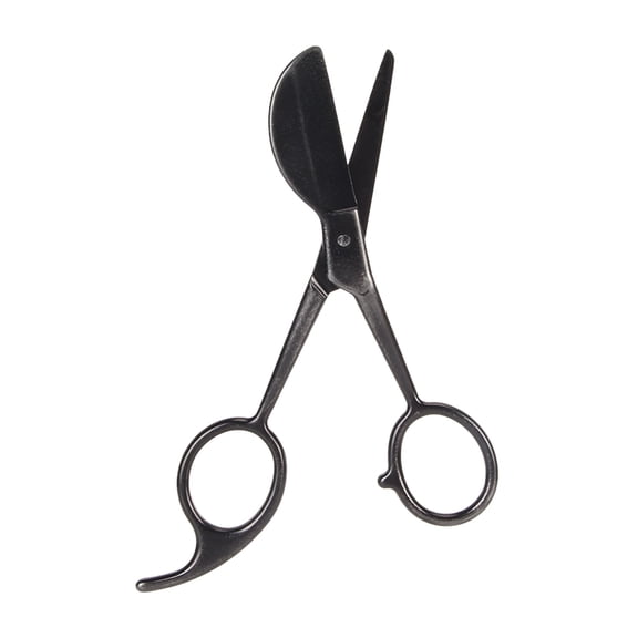 Rupoun Duckbill Blade Scissors Stainless Steel Ergonomic Handle Carpet Shears for Applique Fabric Tufting, Heavy-Duty Crafting Scissors Black (5.6 x 2.4 inches / 14.3 x 6 cm)