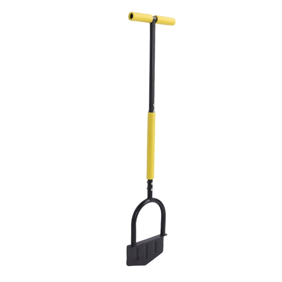 Rupoun Edger Lawn Tool T Handle Stainless Steel Half Moon Edger for Garden Flower Bed Sidewalk Driveway (17.32 inches / 44 cm)