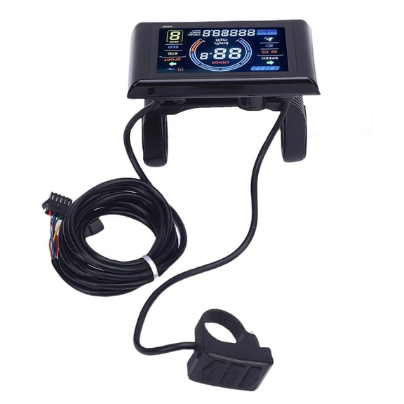 Rupoun Electric Bike LCD Display, Colorful Mountain Cycling Computer, Water Proof Smart Meter with NFC SM Connector for E-Bike, Black, 4.72 inches / 12 cm