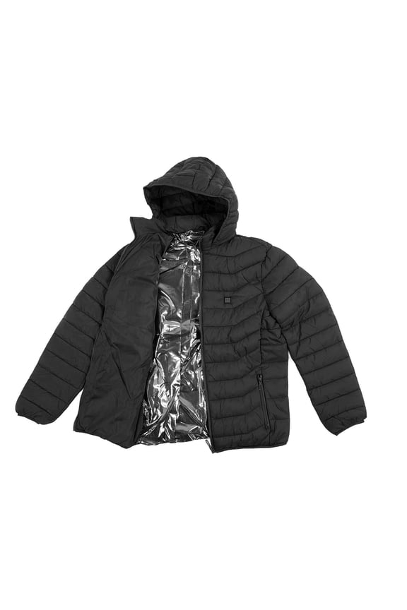 Electric Heating Hooded Coat 3 Temperature Control 2 Zone USB Heated Thermal Winter Jacket for Men Women Black 3XL Size Outdoor Gear 13.39 inches / 34 cm