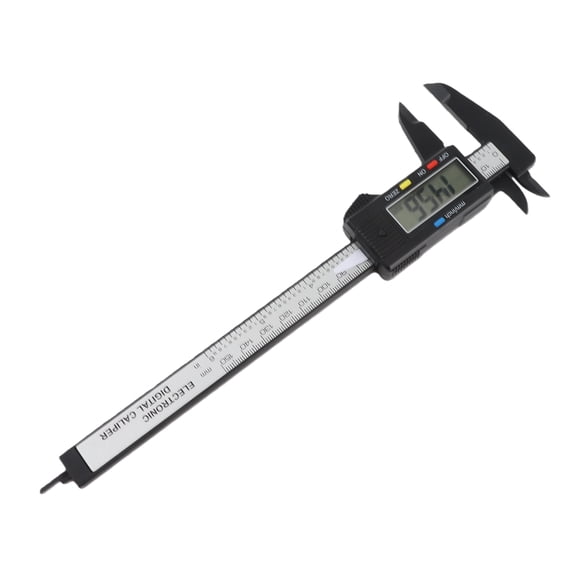 Rupoun Electronic Digital Caliper Measuring Tool with Telescopic Rod, High-Precision 150mm / 6 inches Carbon Fiber Composite Plastic Vernier Gauge with Large LCD Display, 0.1mm Resolution