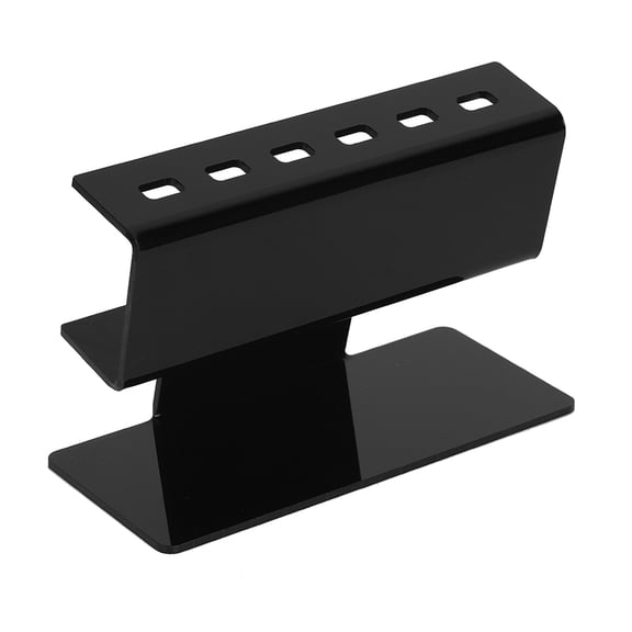 Rupoun Eyelash Extension Tweezers Shelf Holder 6 Slots Professional Plastic Stand Black Makeup Storage Organizer for Beauty Salons and Home Use (5.51 inches / 14 cm)