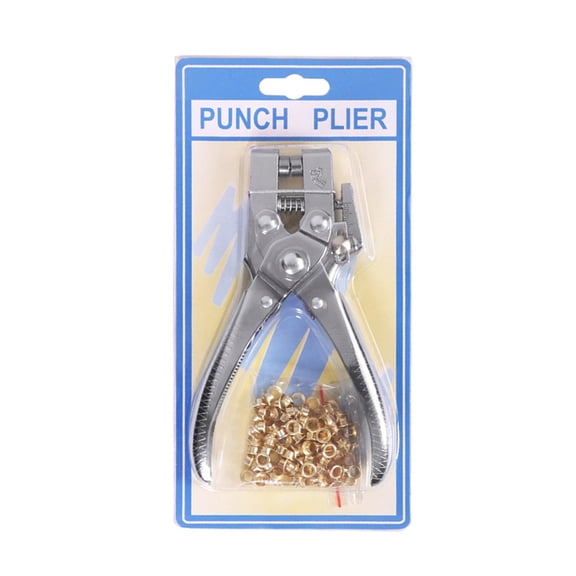 Rupoun Eyelet Hole Punch Pliers Multi-function Manual Press Tool with 100pcs Metal Grommets, Heavy-Duty Leather Hole Opening Tool for Belts, Clothes, Crafts, and DIY Projects, 7.87 inches / 20 cm