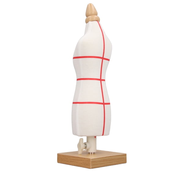 Rupoun Female Doll Dress Form 12.2 Inch Canvas Clothes Sewing Mannequin Table Top Display Clothing Stand with Wooden Base for Pattern Making Teaching Style 2