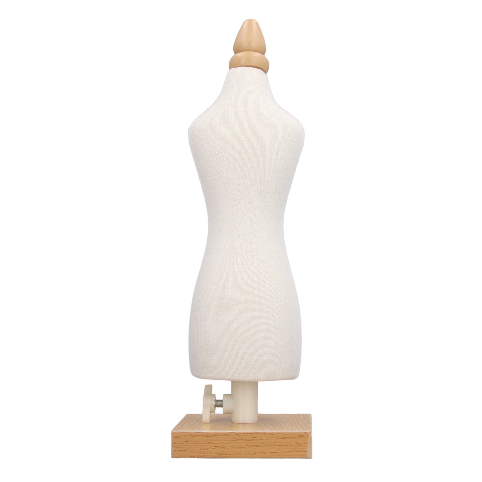 Rupoun Female Doll Dress Form 12.2 Inch Canvas Clothes Sewing Mannequin Table Top Display Clothing Stand with Wooden Base for Sewing Pattern Making Teaching Style 1