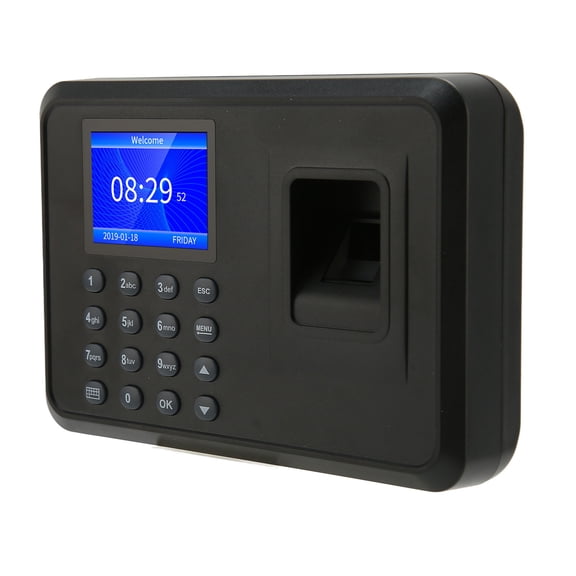 Rupoun Fingerprint Attendance Machine 2.4 Inch Display 1000 User Capacity Name Display Biometric Time Clock 100-240V US Plug