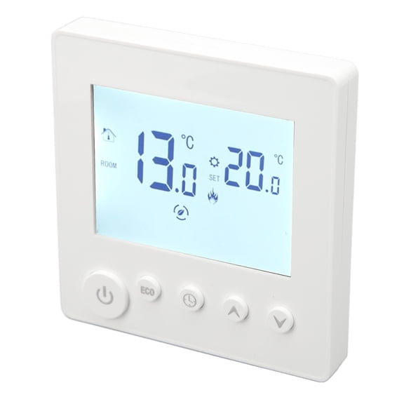 Rupoun Floor Heating Thermostat Controller Programmable Smart Heating Panel with LCD Display 90V-240V for Home Water and Electric Floor Heating Systems Wall Mount K1RH-3A