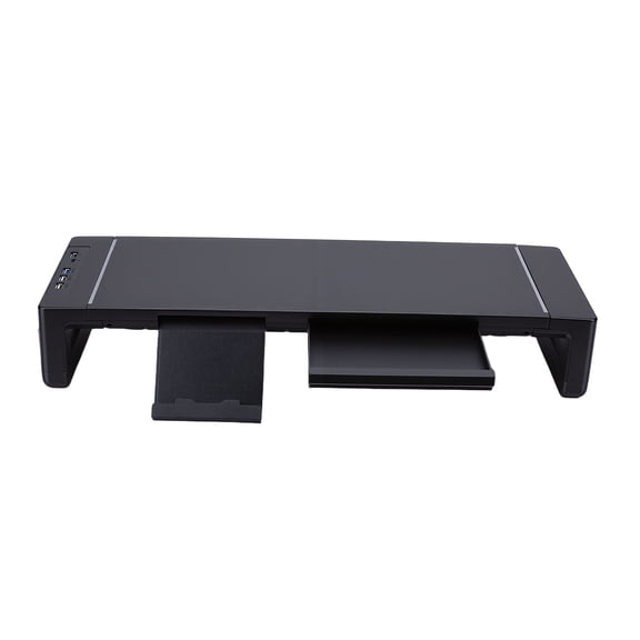 Rupoun Foldable Computer Display Riser Adjustable Desktop Stand with 4 USB 3.0 Ports Phone Holder and Storage Drawer for Office Home Laptops Monitors Printers TVs Speakers (13.3x8.2x3.5 Inches)