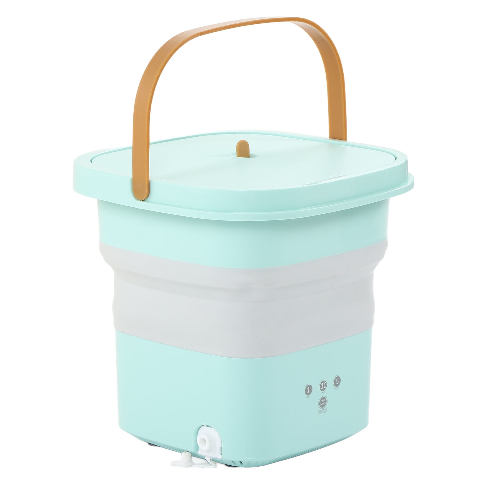 Rupoun Foldable Portable Washing Machine 6.5L Green Mini Washer with Soft Spin Dry Basket for Travel Dorm Nursery Apartment 11.8 x 11.0 inches / 30 x 28 cm EU Plug