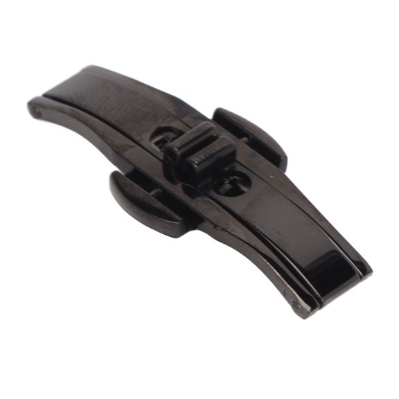 Rupoun Folding Deployment Clasp Universal Watch Band Push Button Buckle Alloy Steel Ceramic Strap Replacement Accessory Double Snap Closure 15mm Watch Parts And Kits Unisex Black