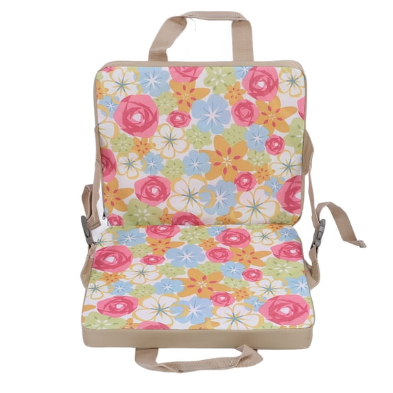 Rupoun Folding Stadium Seat for Bleachers, Oxford Cloth Portable Chair Cushion with Back Support, 15 inches / 38.1 cm Floral Pad for Outdoor Camping, Sports Events, and Concerts
