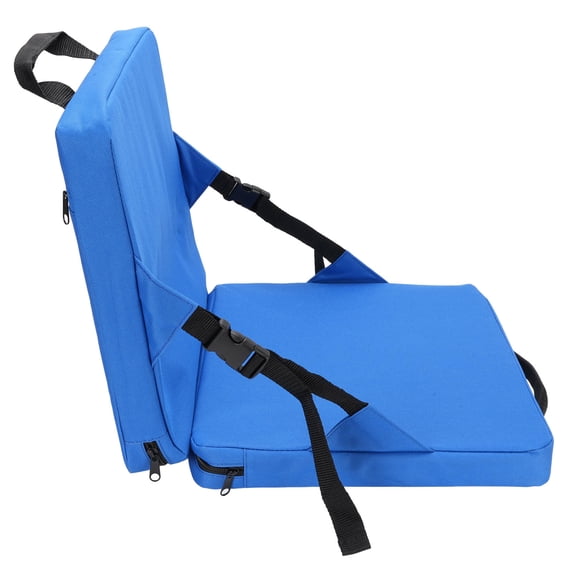 Rupoun Folding Stadium Seat Cushion with Back Support Portable Handle Bleacher Cushion for Outdoor Blue 15.4 in / 39 cm