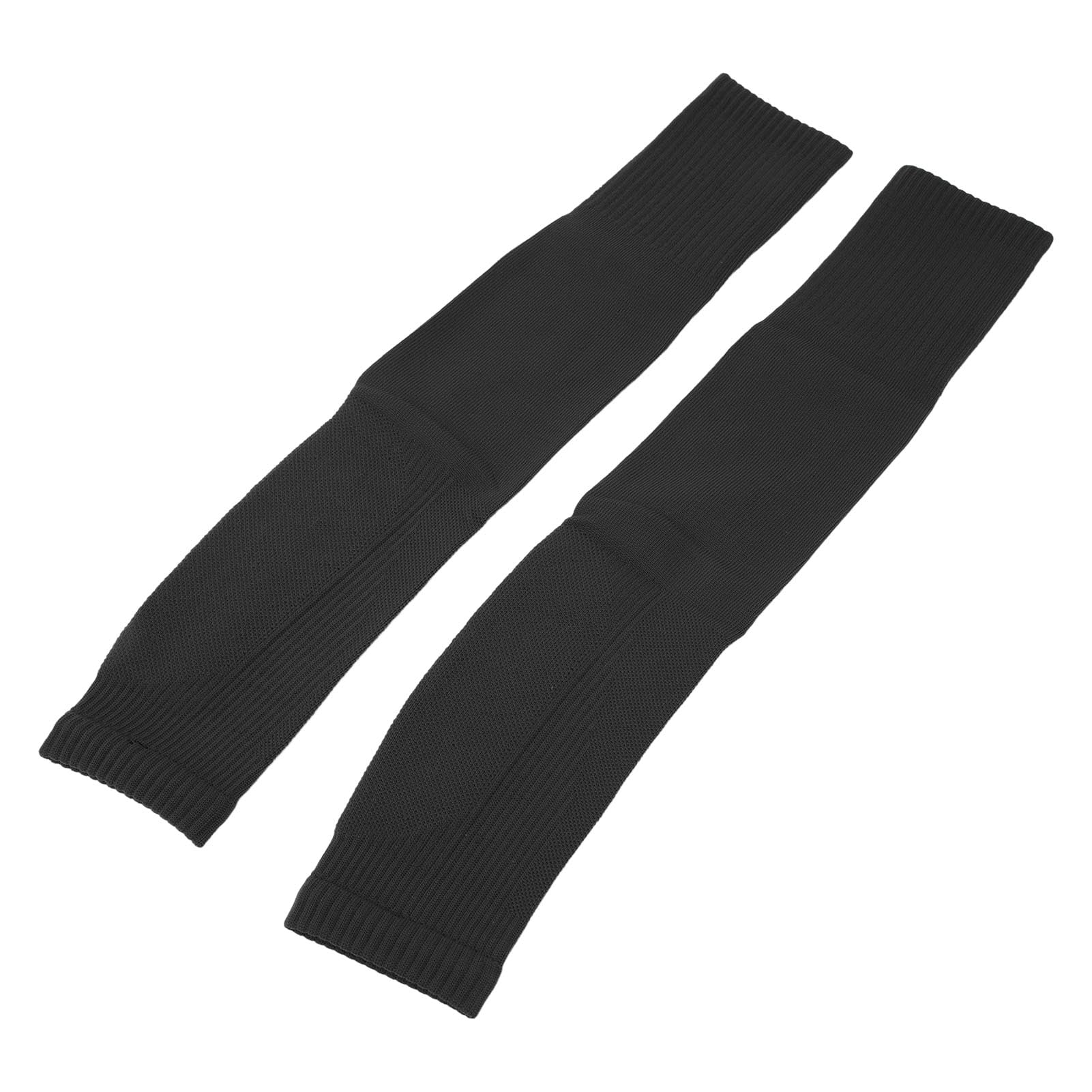 Rupoun Football Leg Sleeve Long Compression Leg Sleeve Over The Knee Sports Cycling Sleeves for Men Women, Polyester, One Size, Black, Pair (11.81 in / 30 cm)