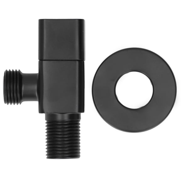 Rupoun G1/2 Angle Valve Mixer Water Stop Valve Bathroom Toilet Washbasin Accessory Black 3.1 in