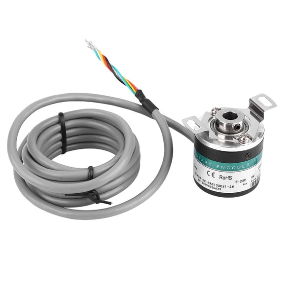 Rupoun GTK3808 5-24V Photoelectric Rotate Encoder ABZ 3 Phase Hollow Shaft